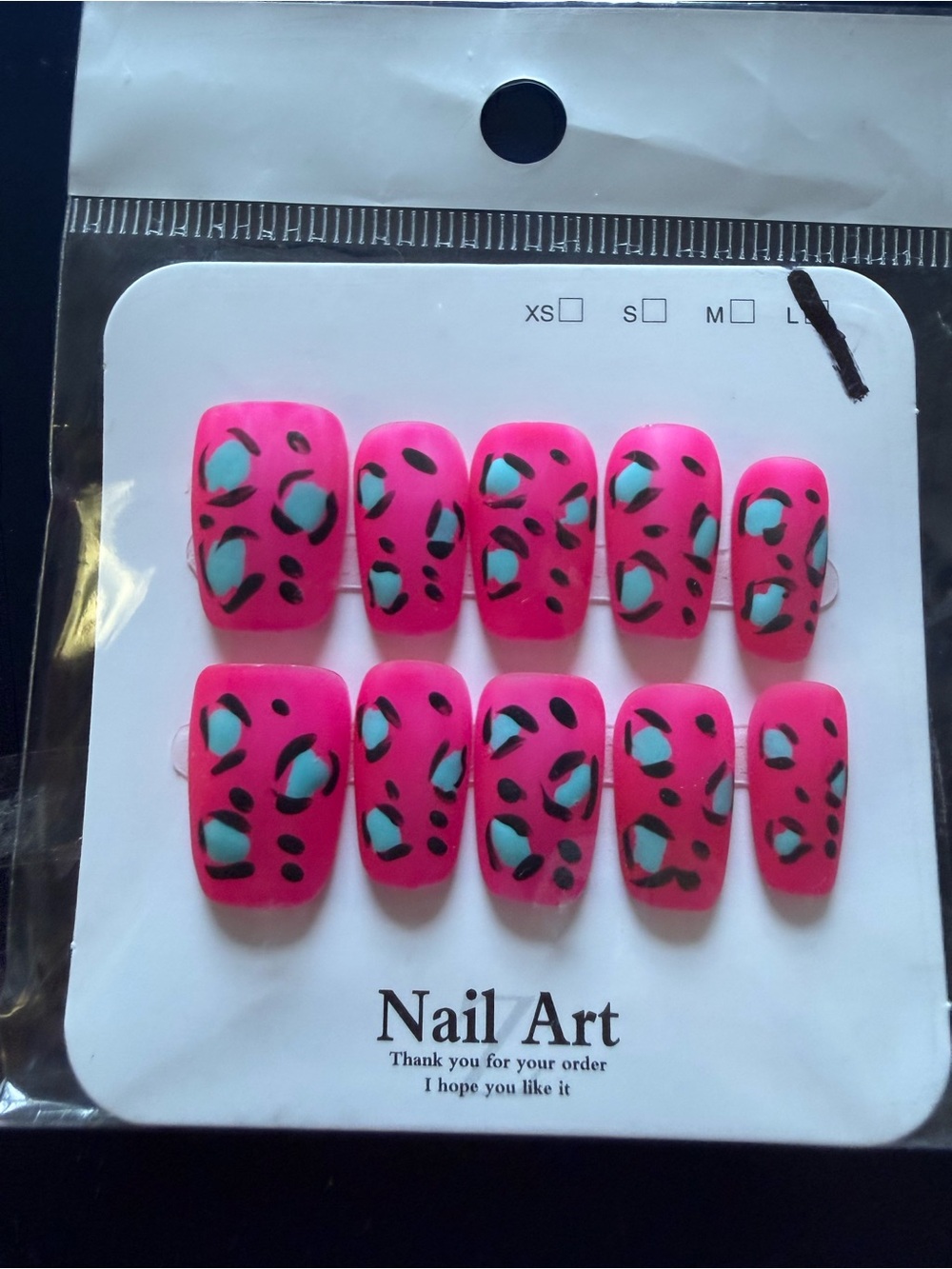Pink Leopard Print Press-On Nails for Kids